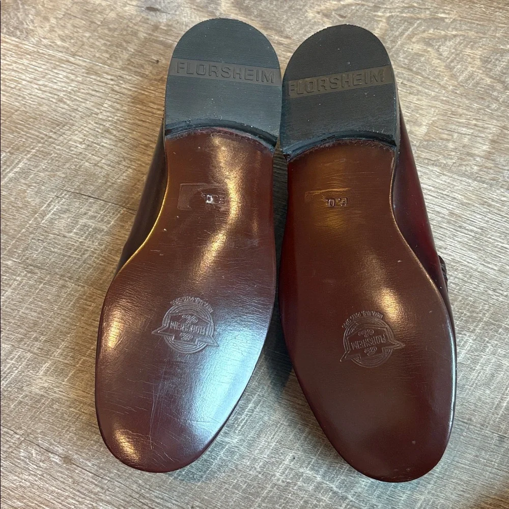 Florsheim Berkley Moc Toe Penny Loafers Men’s 9.5XW EXTRA WIDE Burgundy READ